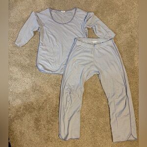 LAKE Striped Blue and White Pajama Set